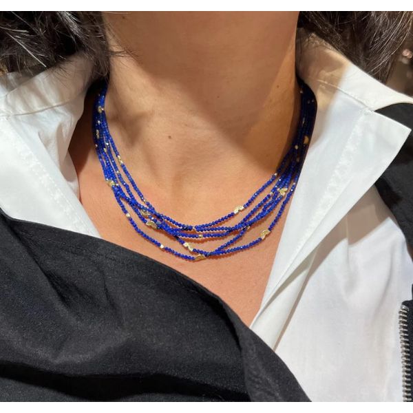 Multi Strands Lapis Beaded Necklace Image 2 Blue Heron Jewelry Company Poulsbo, WA