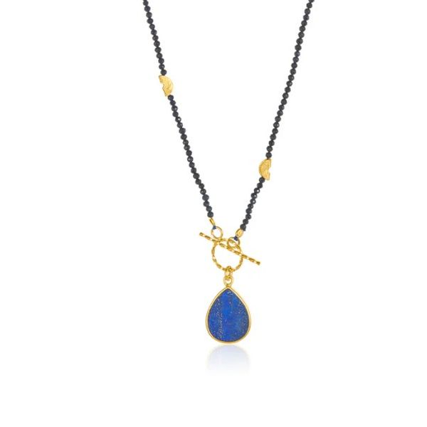 Lapis Beaded Necklace w/ Teardrop Pendant Blue Heron Jewelry Company Poulsbo, WA