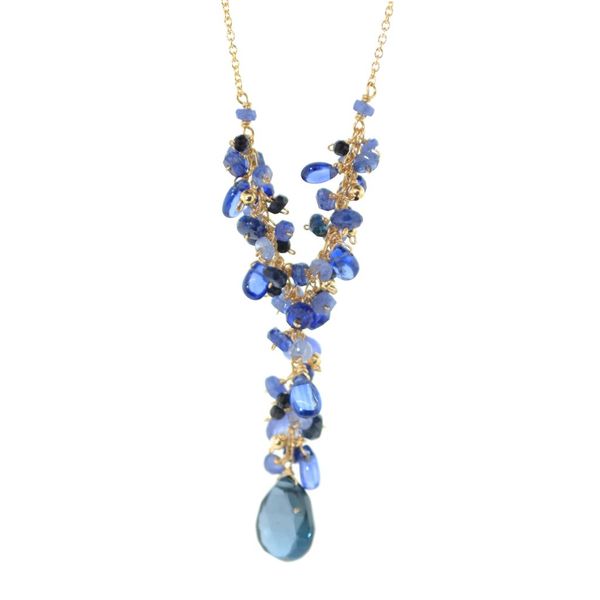 Shades of Blue Clusters Drop Necklace Blue Heron Jewelry Company Poulsbo, WA