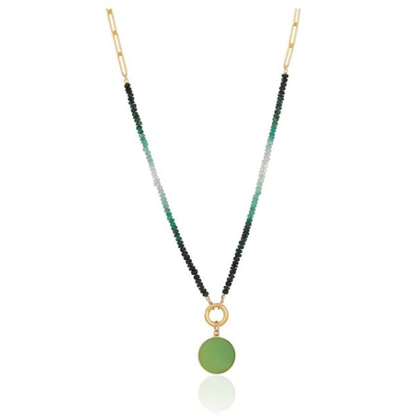 Paperclip & Ombre Emerald Necklace w/ Chrysoprase Pendant Blue Heron Jewelry Company Poulsbo, WA