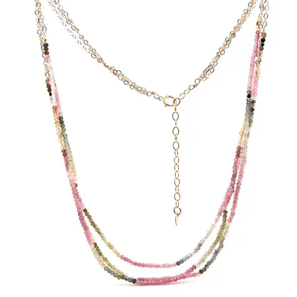 Triple Strand Rainbow Tourmaline Beaded Necklace Blue Heron Jewelry Company Poulsbo, WA