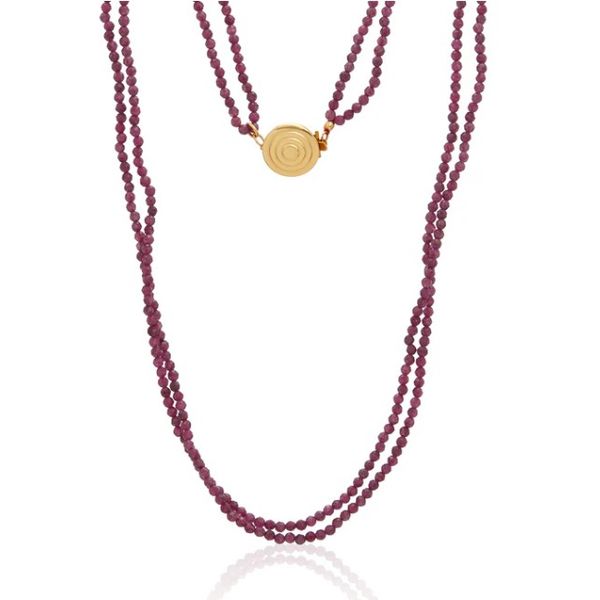 Double Strand Ruby Beaded Necklace Blue Heron Jewelry Company Poulsbo, WA