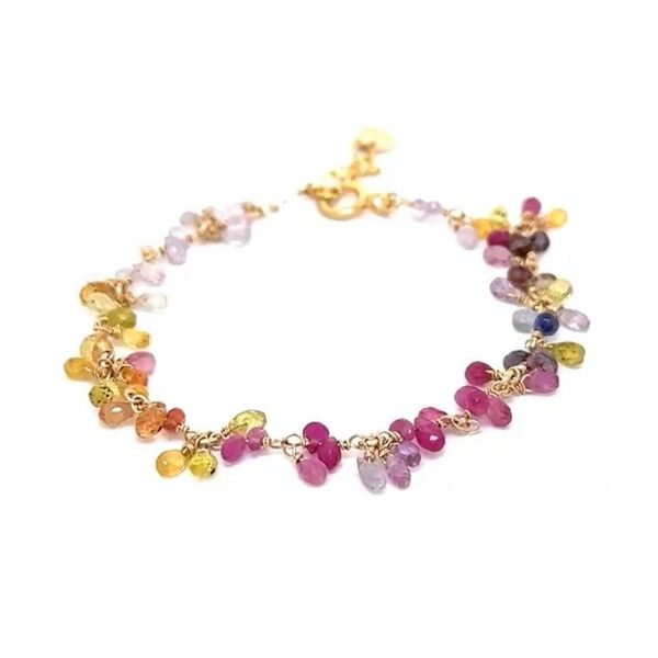 Pink & Yellow Sapphires Cluster Bracelet Blue Heron Jewelry Company Poulsbo, WA
