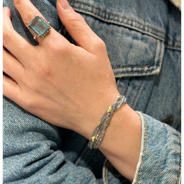 Multi Strands Labradorite Bracelet w/ Gold-Fill Spacers Image 2 Blue Heron Jewelry Company Poulsbo, WA
