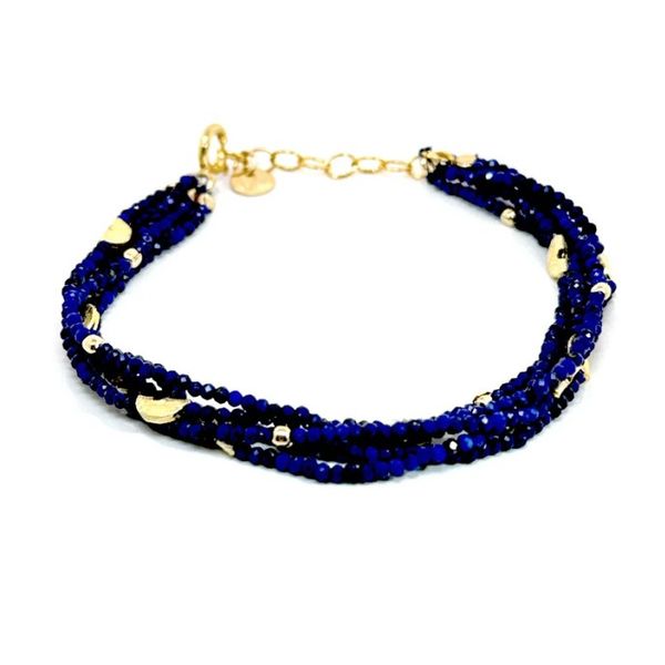 Multi Strands Lapis Bracelet w/ Gold-Fill Spacers Blue Heron Jewelry Company Poulsbo, WA