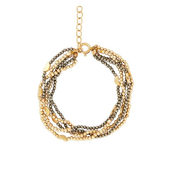 Five-Strand Mixed Pyrite & Gold-Filled Beads Bracelet Blue Heron Jewelry Company Poulsbo, WA