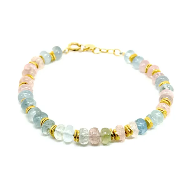Rainbow Aquamarine Beads Bracelet Blue Heron Jewelry Company Poulsbo, WA