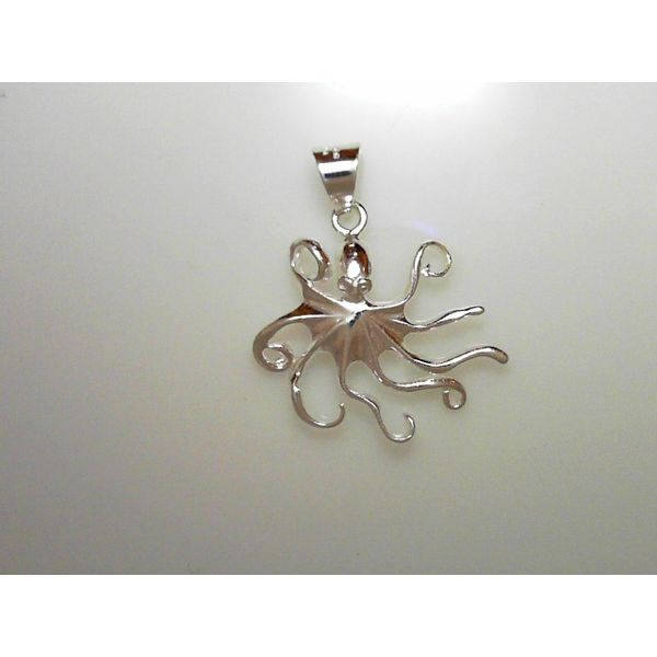 Octopus Sterling Silver Pendant Image 2 Blue Heron Jewelry Company Poulsbo, WA
