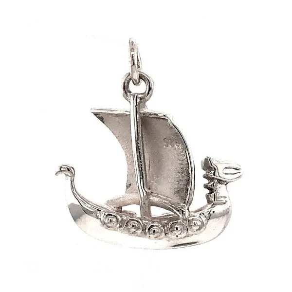 Viking Ship Pendant Image 2 Blue Heron Jewelry Company Poulsbo, WA
