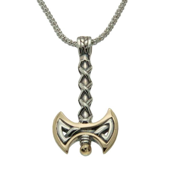Silver & 10k Gold Norse Axe Pendant Blue Heron Jewelry Company Poulsbo, WA