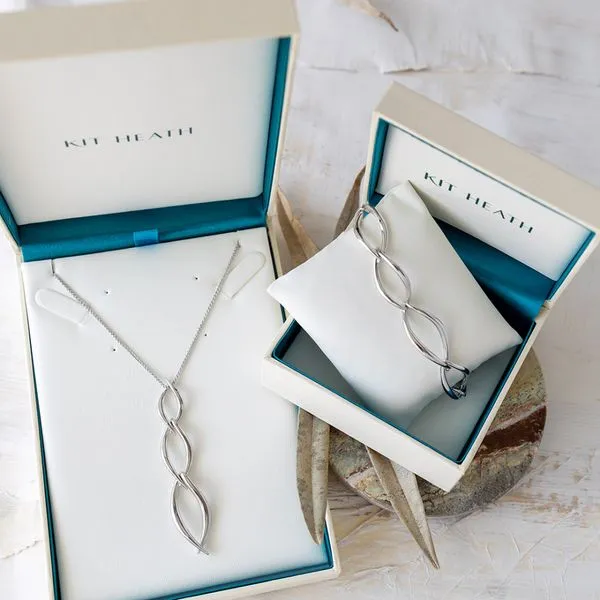 Entwine Twine Twist Trio Link Necklace Image 3 Blue Heron Jewelry Company Poulsbo, WA