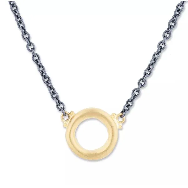 24k Gold and Silver Circle Necklace Blue Heron Jewelry Company Poulsbo, WA