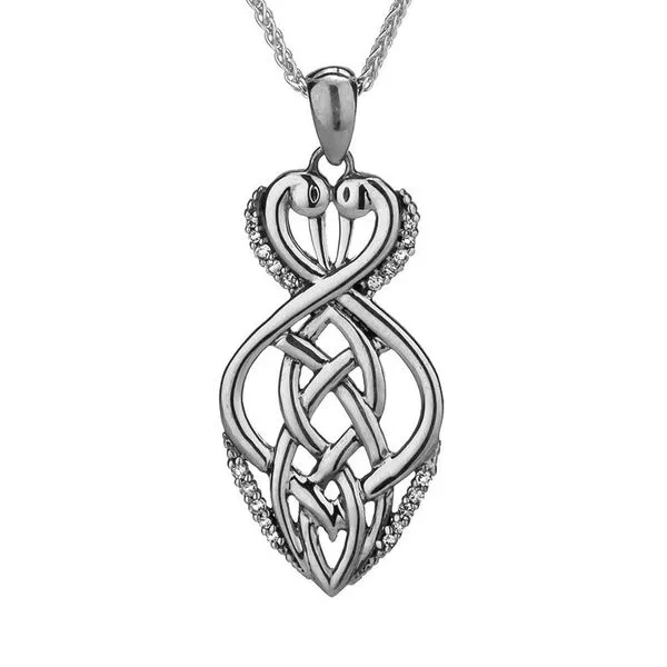 Sterling Silver Celtic Heron Pendant Necklace Blue Heron Jewelry Company Poulsbo, WA