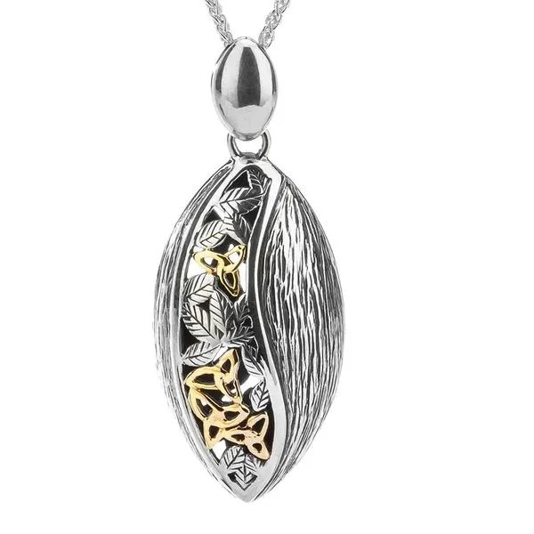 Silver & 10k Yellow Gold Trinity Leaf Necklace Blue Heron Jewelry Company Poulsbo, WA