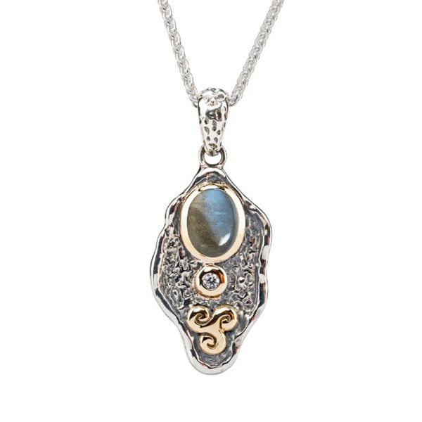 Silver & 10k Gold Labradorite Rocks 'n Rivers Necklace 20