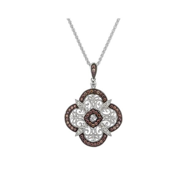 Night and Day Quatrefoil Reversible Pendant Necklace Blue Heron Jewelry Company Poulsbo, WA