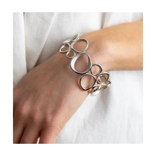 Coast Shore Cascade Cuff Bangle Image 2 Blue Heron Jewelry Company Poulsbo, WA