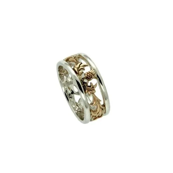 Sterling Silver & Gold Thistle Ring Blue Heron Jewelry Company Poulsbo, WA