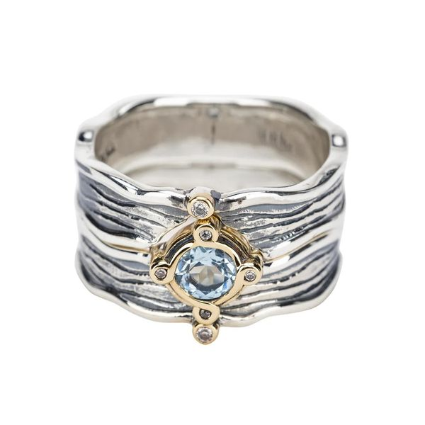 Silver & 10k Gold Rocks 'N Rivers 2-Piece Ring Blue Heron Jewelry Company Poulsbo, WA