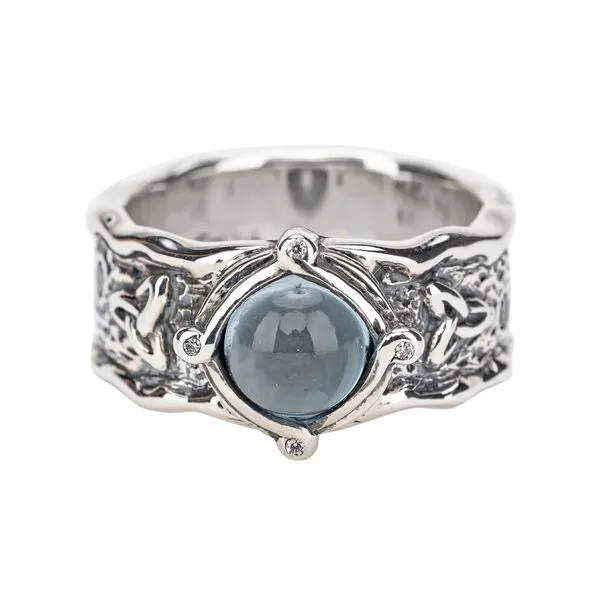 Sky Blue Topaz Cabochon Rocks 'N Rivers Ring Blue Heron Jewelry Company Poulsbo, WA