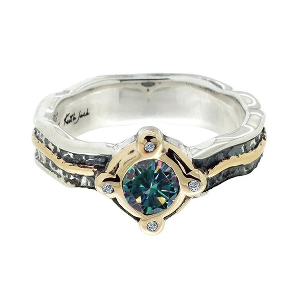 Mystic Blue Moissanite Ring Blue Heron Jewelry Company Poulsbo, WA