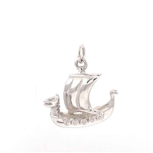 Viking Ship Silver Charm/Pendant Blue Heron Jewelry Company Poulsbo, WA