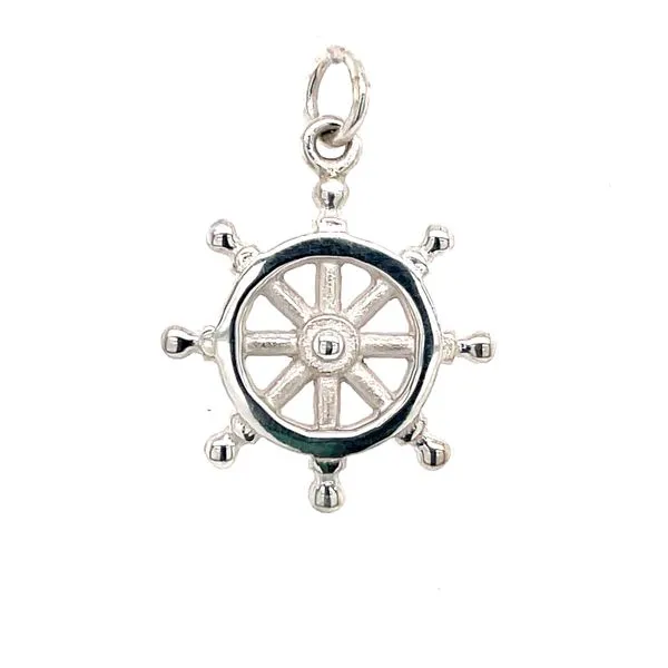 Ship's Wheel Charm/Pendant Blue Heron Jewelry Company Poulsbo, WA