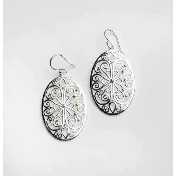 Garden Gates Oval Earrings Blue Heron Jewelry Company Poulsbo, WA