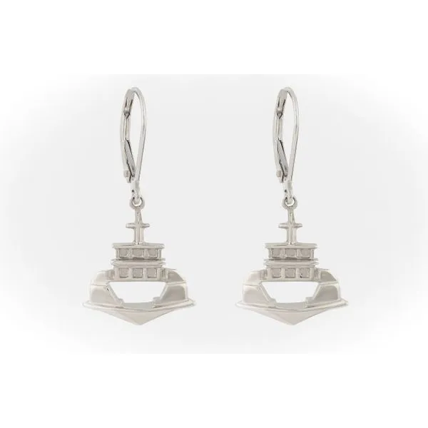 Ferry Boat Silver Earrings Blue Heron Jewelry Company Poulsbo, WA