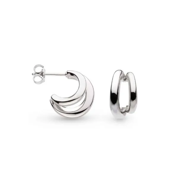 Bevel Cirque Link Twin Hoop Earrings Blue Heron Jewelry Company Poulsbo, WA