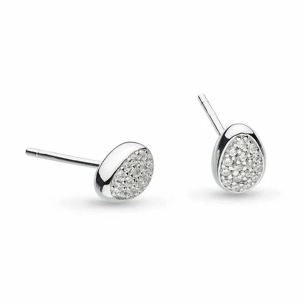 Coast Pebble Pavé Stud Earrings Blue Heron Jewelry Company Poulsbo, WA