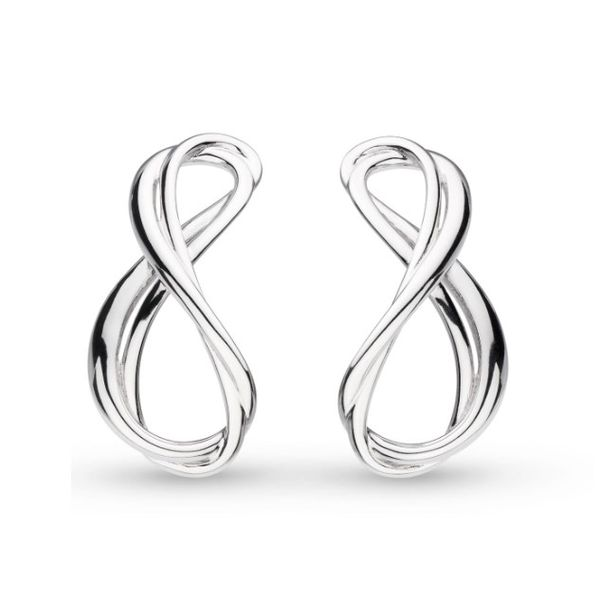 Sterling Silver Infinity Grande Curved Stud Earrings Blue Heron Jewelry Company Poulsbo, WA