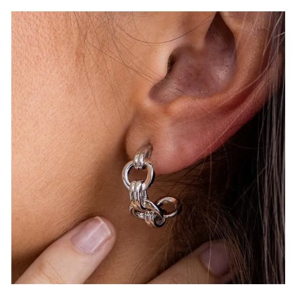 Bevel Unity Hoop Stud Earrings Image 2 Blue Heron Jewelry Company Poulsbo, WA