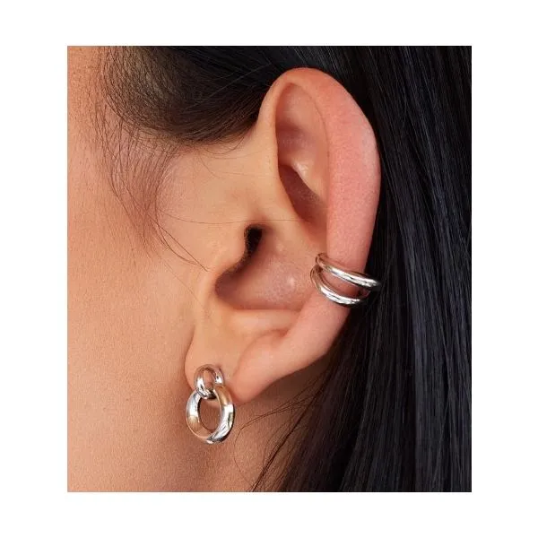 Bevel Cirque Link Stud Earrings Image 2 Blue Heron Jewelry Company Poulsbo, WA