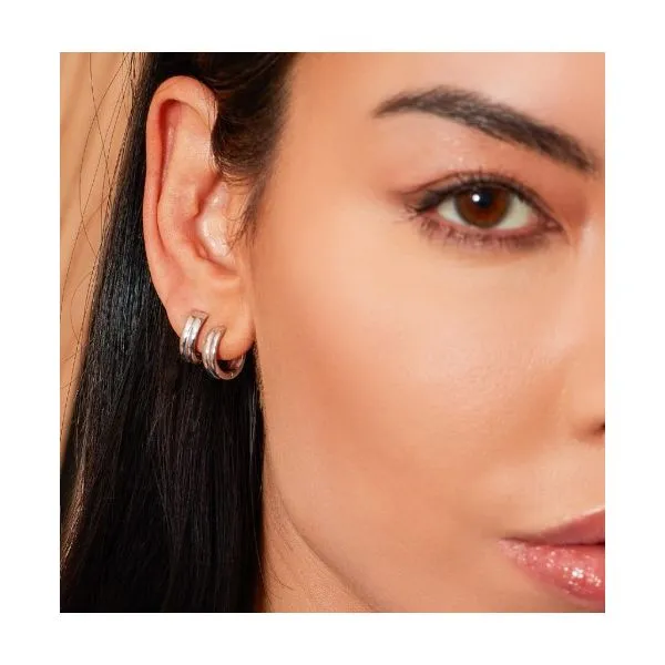 Bevel Unity Huggie Hoop Earrings Image 2 Blue Heron Jewelry Company Poulsbo, WA