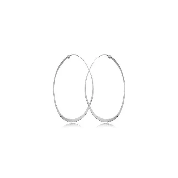 Hammered Sterling Silver Oval Hoop Earrings Blue Heron Jewelry Company Poulsbo, WA