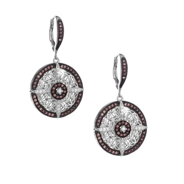 Silver Night & Day Round Leverback Earrings Blue Heron Jewelry Company Poulsbo, WA