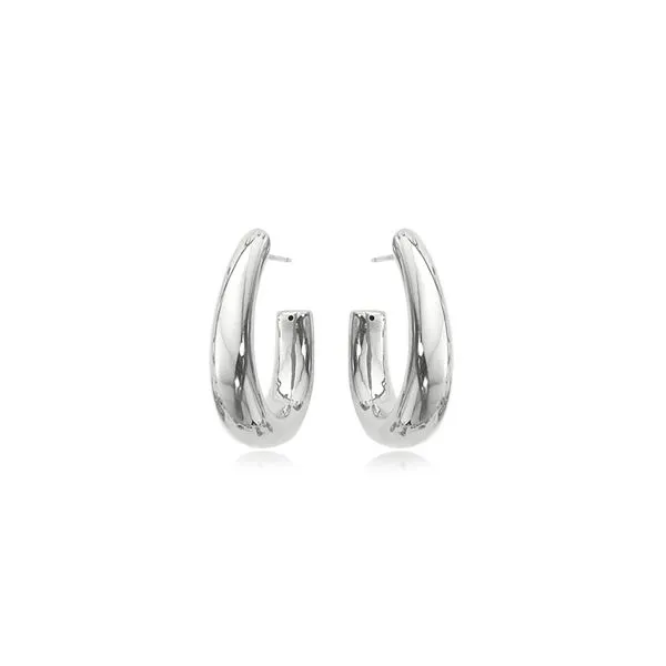 Silver 'J' Hoop Earrings Blue Heron Jewelry Company Poulsbo, WA