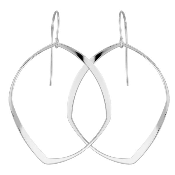 Sterling Silver Abstract Oval Drop Earrings Blue Heron Jewelry Company Poulsbo, WA