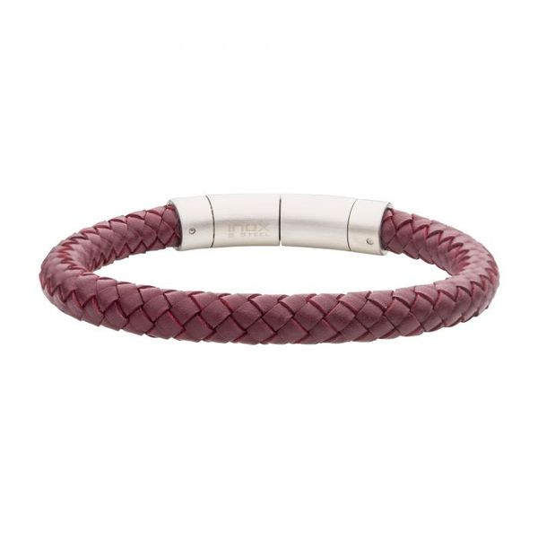 Woven Burgundy Leather Bracelet 8mm Blue Heron Jewelry Company Poulsbo, WA