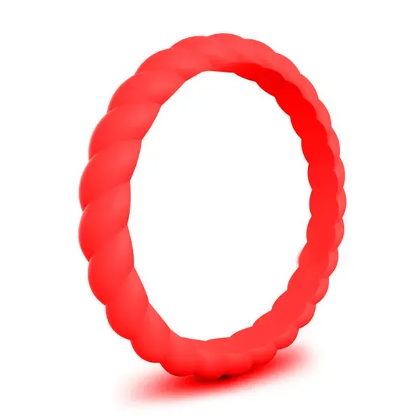 Roping Stackable Band Cherry Red Blue Heron Jewelry Company Poulsbo, WA