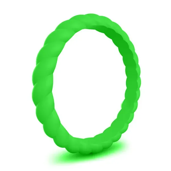 Roping Stackable Band Lime Green Blue Heron Jewelry Company Poulsbo, WA