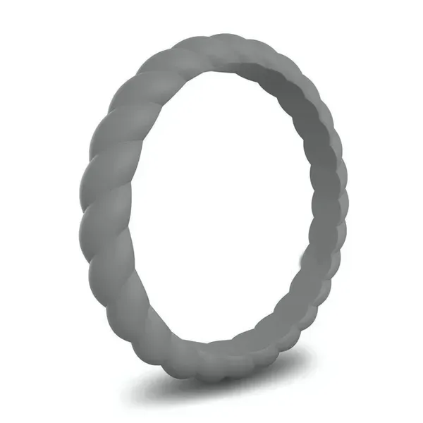Roping Stackable Band Stone Gray Blue Heron Jewelry Company Poulsbo, WA