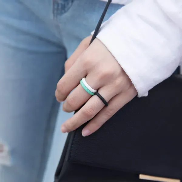 Roping Stackable Band White Image 2 Blue Heron Jewelry Company Poulsbo, WA