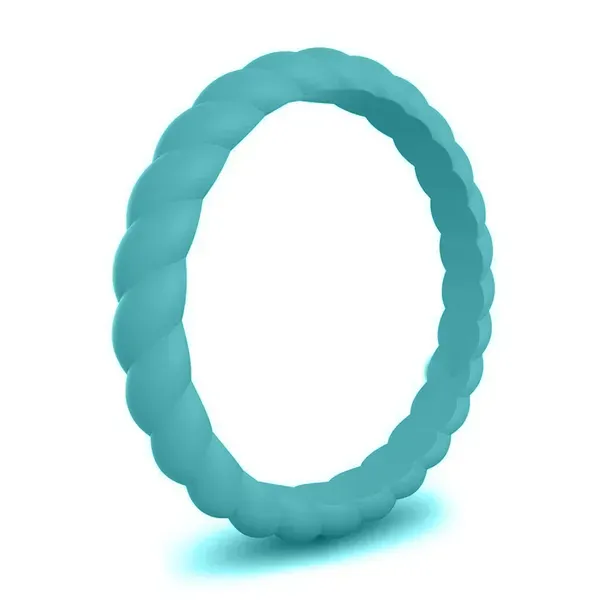 Roping Stackable Band Aqua Blue Blue Heron Jewelry Company Poulsbo, WA