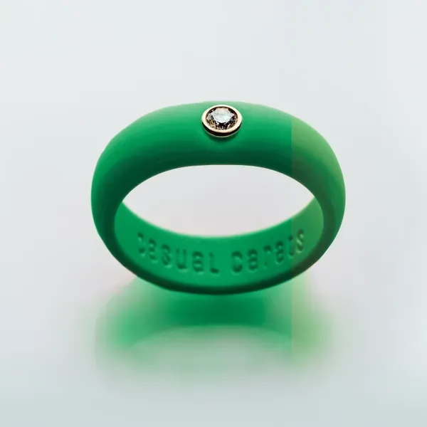 Kelly Green Diamond Silicone Ring Blue Heron Jewelry Company Poulsbo, WA