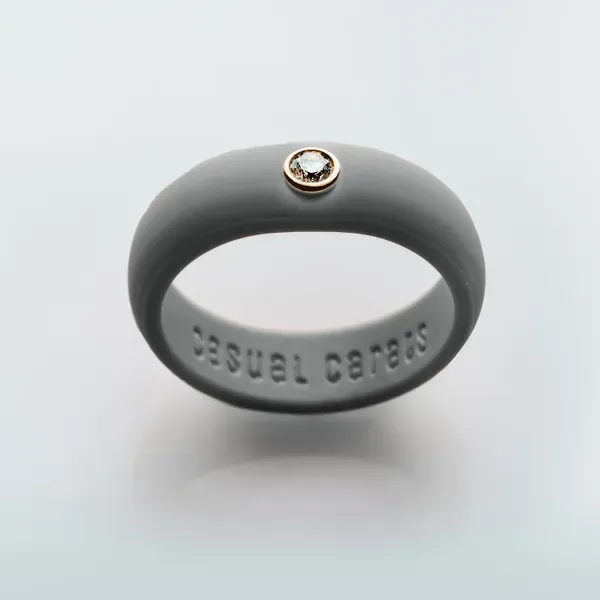 Stone Gray Diamond Silicone Ring Blue Heron Jewelry Company Poulsbo, WA