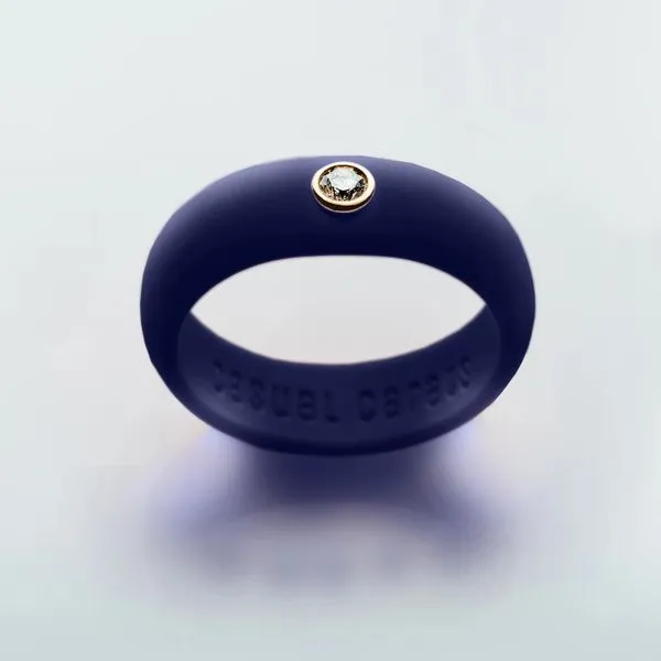 Midnight Blue Diamond Silicone Ring Blue Heron Jewelry Company Poulsbo, WA