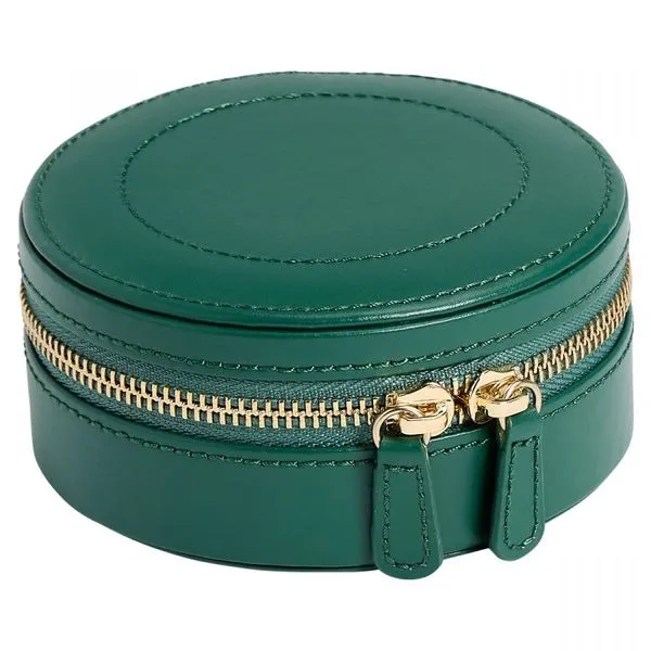 Sophia Round Zip Case in Forest Green Blue Heron Jewelry Company Poulsbo, WA