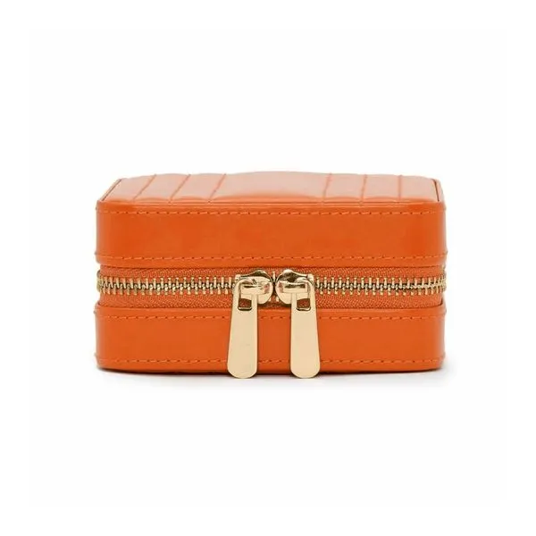 Maria Tangerine Quilted Leather Small Zip Case Image 2 Blue Heron Jewelry Company Poulsbo, WA